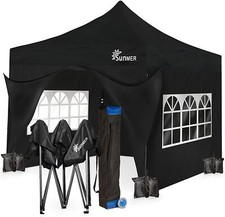 SUNMER 3x3M Pop-Up Gazebo with 4 Sides Fully Waterproof and Wheeled Bag Included