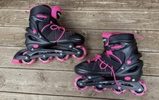 POWER …ADJUSTABLE INLINE ROLLER SKATES…SIZE LARGE UK 5-7…WORN ONCE!