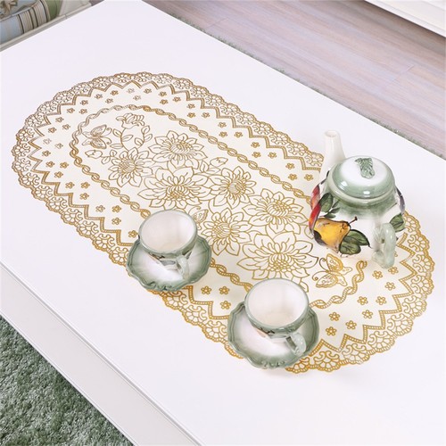 Embroidered lace table mat - embroidered,