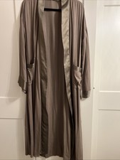 Women Islamic Clothing Long Open Abaya Brown Khaki Used Modest Wear