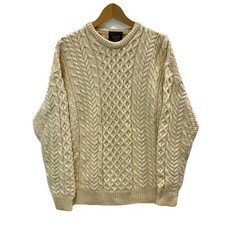 Vintage S 8-10 100% Merino Wool Aran Cable Knit Fishermans Cream soft Jumper