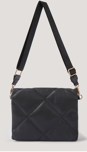 Black faux leather - leather, crossbody