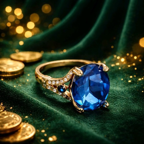 Cocktail ring gold tone with - ring,