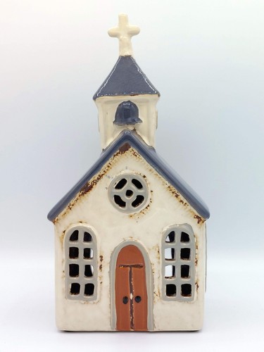 Ceramic church chapel tealight - church/chapel,