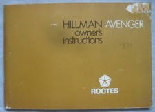1971 Hillman Avenger Owner's