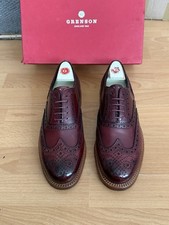 Grenson Albert  Burgundy Leather Mens Brogue Shoe Uk 8 Made In England