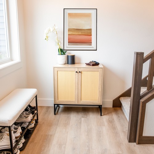 Door rattan storage cabinet - 2-door,