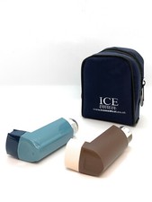 Blue ICE Medical 2 Inhaler Medication Bag Case (Small) - Asthma, Travel, Home
