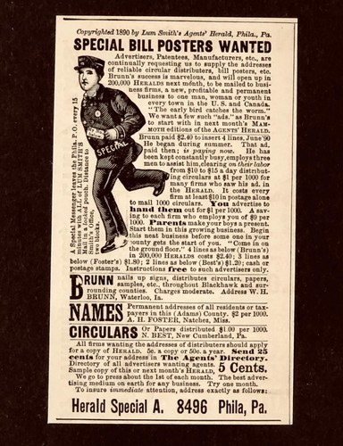 1891 bill posters wanted - bill,