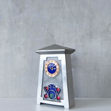 Archibald Knox style pewter enamel Art Nouveau Liberty Tudric mantle clock
