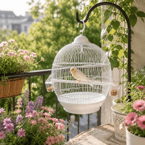 Round bird cage with - round,