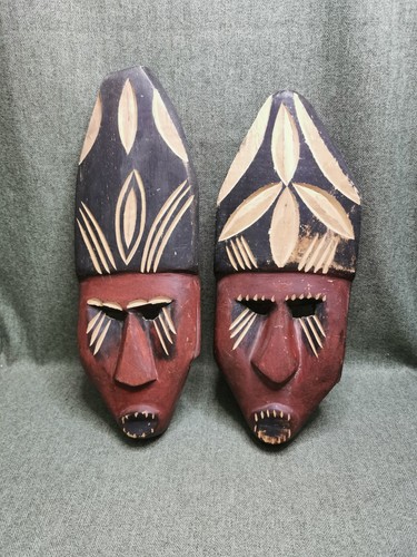 Vintage african tribal masks - tribal,