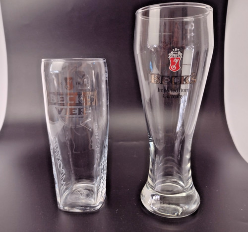 Becks pint glasses - glasses, beer