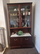 Mahogany Effect Glass Front  Display Cabinet
