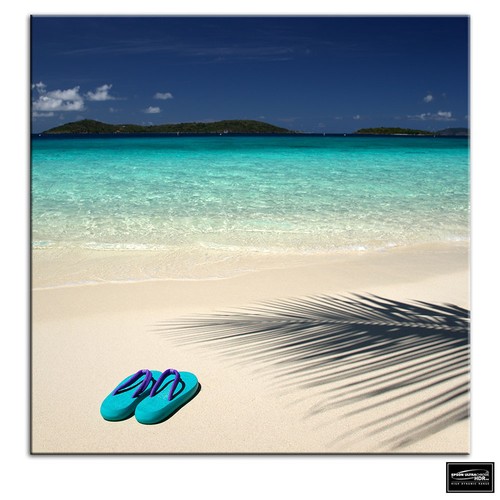 Beach sandals sunset - ,