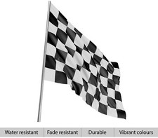 TRIXES Chequered Flag Black & White NEW Motor Racing F1 Motor Sport Finish Flag