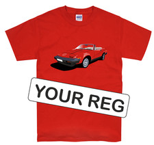 Triumph TR7 T Shirt Classic Car With Personised Number Plate
