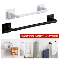 Self Adhesive Towel Rod Bar Wall Bath Towel Holder Rail Rack Kitchen Bathroom Uk