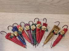 paper umbrella hanging decorations parasols vintage mixed colours christmas