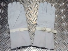 Genuine British Military Light Grey Leather Ceremonial Gauntlet Gloves - NEW