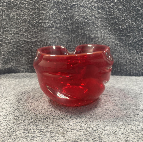 Large red glass handmade - large,