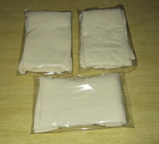 JOB-LOT:  3 x CREAM/OFF WHITE RIBBED PATTERNED TIGHTS  (Small Size.) WELL MADE