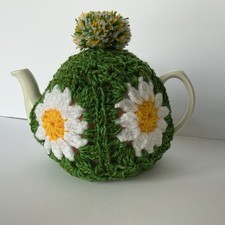 Handmade Completed Crochet Daisies Granny Squares Tea Cosy,