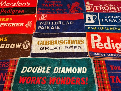 Vintage bar beer towels - bar,