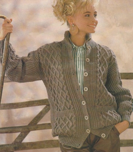 Ladies aran jacket knitting - aran,