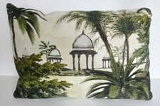 Indian Jungle Cushion with feather pad palm tree & pavilion