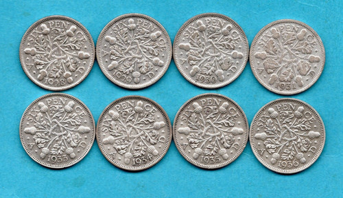 King george silver - 8, v,