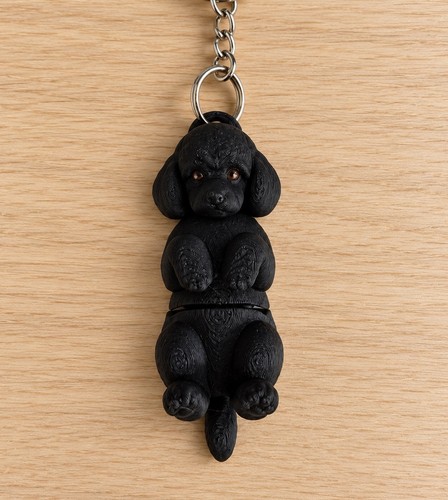 Poodle dog keyring - poodle, 3d