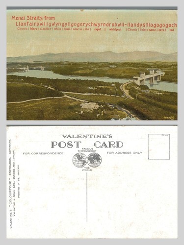 Vintage postcard menai - -,