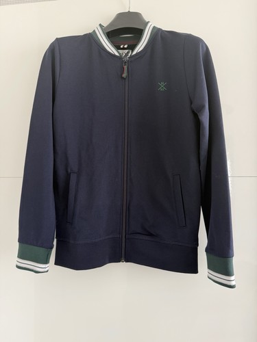 Boys navy zip jacket - up, 11