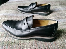 Steptronic Mens Size 41 Black Leather And Sheepskin Shoes