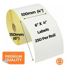 4x6" 100x150mm Direct Thermal Labels 250/roll For Zebra Toshiba Citizen 6x4
