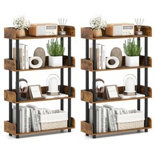 2PCS 4-Tier Bookshelf