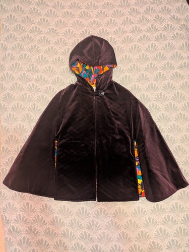 Velvet purple cloak coat with - velvet,