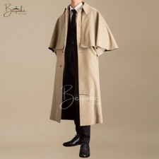 Beige Wool Victorian Cape Coat