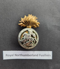 Royal Northumberland Fusiliers. British Military Bi Metal Cap Badge