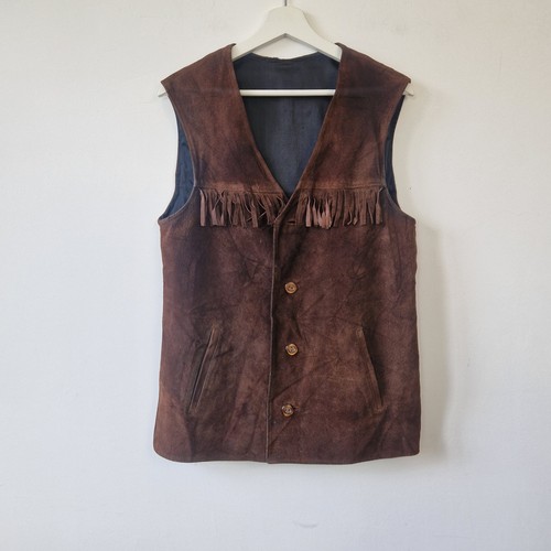 Genuine suede vest - vest, chocolate