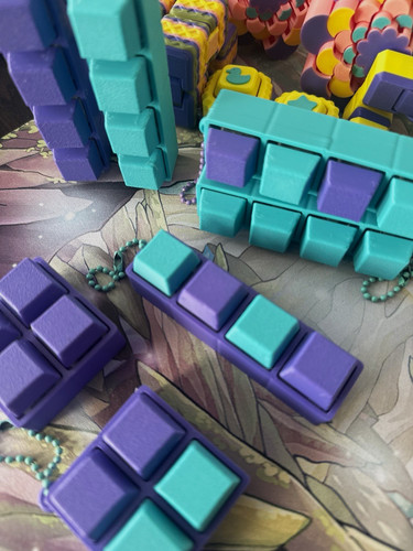Purple teal click blocks - purple,