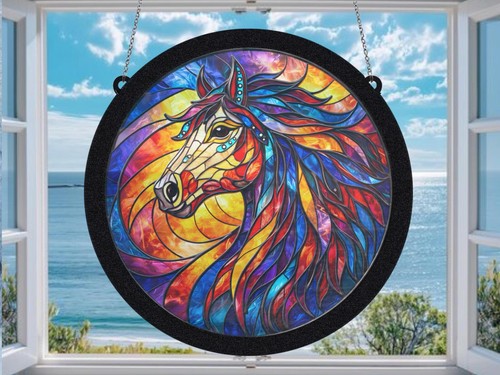 Horse suncatcher stained - horse, suncatcher,