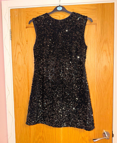 Black sequin v neck - h&m, v-neck