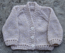New Hand Knitted Prem/small Baby Boy or Girl Cardigan (up to 7lbs)