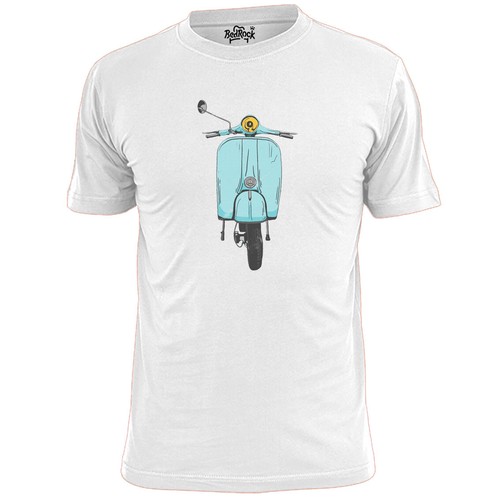 Mens head blue scooter - head, on