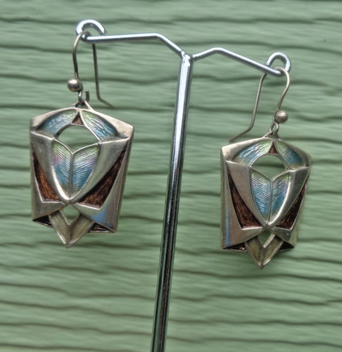 Pat cheney enamel - cheney, earrings