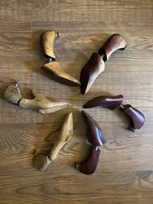 3 X Pairs Antique Wooden Shoe