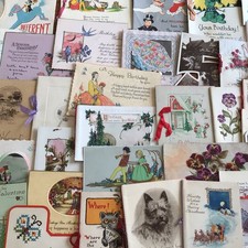 Greeting Cards Vintage For Crafting Decoupage Scrapbook X 42 All Used.