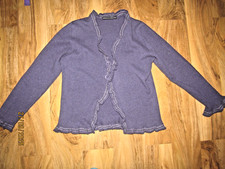 Hand Crafted 100% lambswool Sophie’s Wild Woollens purple Cardigan size M